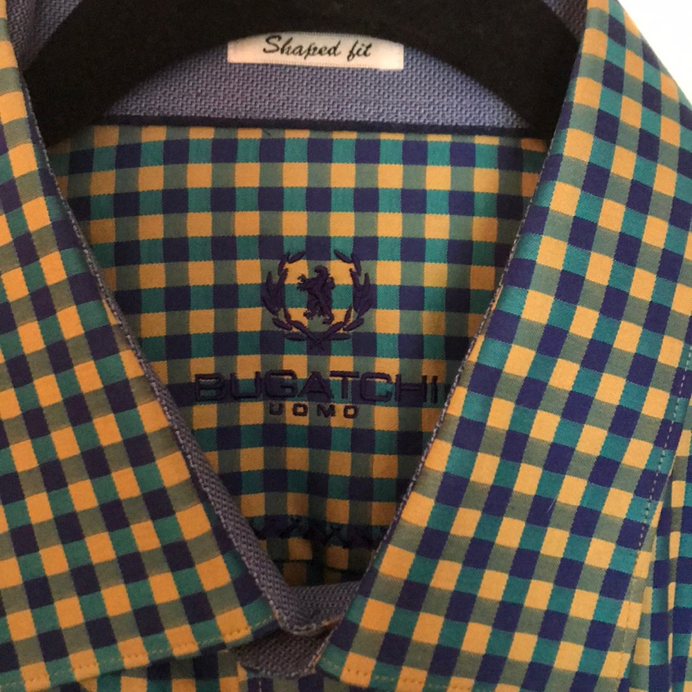 NWT Bugatchi Men Collared Button-up Shirt